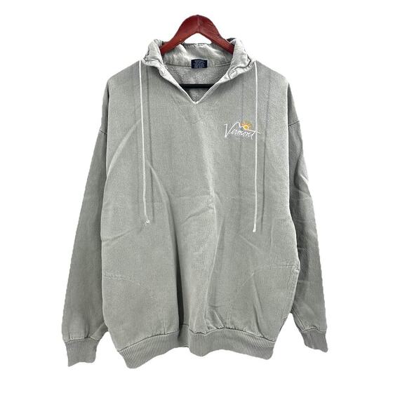 Vintage 80s Vermont Green Embroidered Puullover Sweatshirt Mens Large - Picture 1 of 6